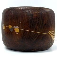 時代物 金蒔絵 螺鈿細工 火鉢 直径：約25cm 手あぶり 骨董 古民家 古道具 茶器 茶道具 木製 レトロ 伝統工芸 札幌市 中央区 南12条の画像