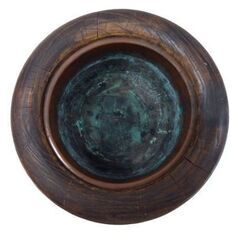 時代物 金蒔絵 螺鈿細工 火鉢 直径：約25cm 手あぶり 骨董 古民家 古道具 茶器 茶道具 木製 レトロ 伝統工芸 札幌市 中央区 南12条の画像