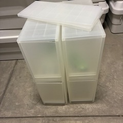無印良品　収納ストッカー2段×2セット　キャスター付
