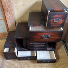 昭和レトロ　階段箪笥　小物入れ　薬箱の画像