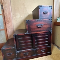 昭和レトロ　階段箪笥　小物入れ　薬箱