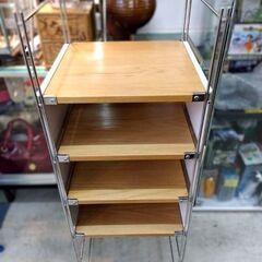 MUJI ステンレスユニットシェルフ オーク材 4段 収納 家具 キッチン 無印良品 良品計画 ラック 棚 札幌市 中央区 南12条の画像