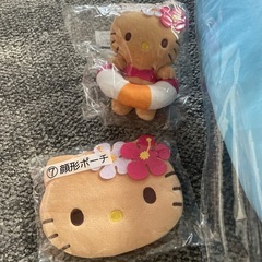 ラストスペシャル賞　クッション　顔型ポーチ　マスコット　日焼けキティー　キティー　一番くじの画像