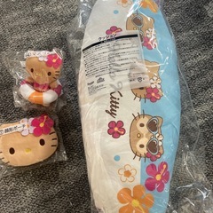 ラストスペシャル賞　クッション　顔型ポーチ　マスコット　日焼けキティー　キティー　一番くじの画像