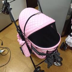 姫系【美品】ラグジュアリーなピンクのペットカート🐾通気性抜群＆大容量収納付きの画像