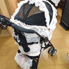 激安【姫系デザイン✨】レースフリル付きピンクの可愛いペットカート🐾の画像