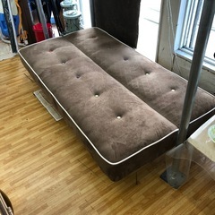 リクライニング ソファベッド 177×90cm ブラウン の画像