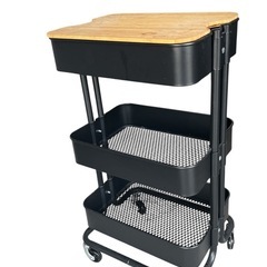 IKEA 3段キッチンワゴン 黒