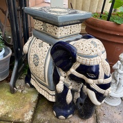 陶器　象　花台の画像