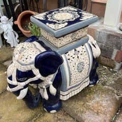 陶器　象　花台の画像