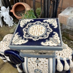 陶器　象　花台の画像