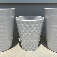 シンプル陶器植木鉢 3個セットの画像