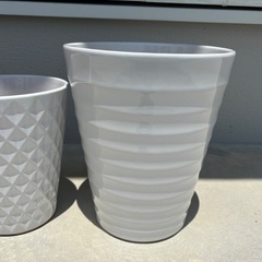 シンプル陶器植木鉢 3個セットの画像