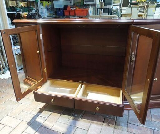 LA CASA サイドボード 幅177.5cm 照明付き リビングボード 飾り棚 カップボード 冨士ファニチア 新道東店