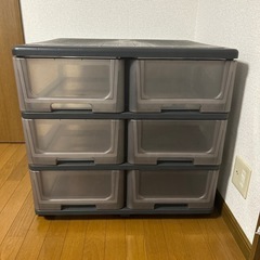 【大幅値下げ】押入れに最適サイズ キャスター付き深型3段x2収納ボックス の画像