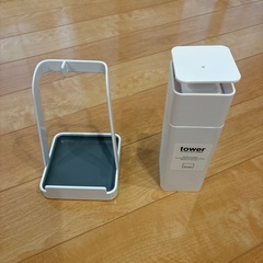 tower片手で出せるソープディスペンサーとおたま&鍋蓋立て
