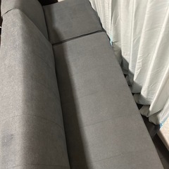 【美品】グレー ソファベッド｜ロータイプ／脚付き／折りたたみ可