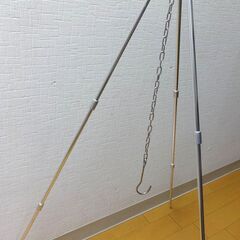 ケース付き トライポッド 51cm×80cm mini camping tripod シルバー 焚き火 キャンプ 飯盒 調理 アウトドア 山 川 海の画像