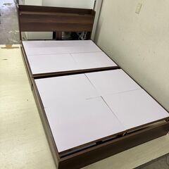  24412  コンセント付き引き出し付きセミダブルベッドフレー...