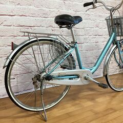  【大人用】整備済中古自転車 ブリヂストン 軽いアルミフレーム 26型カルーサ 水色 <自転車のオオムラ 静岡店>の画像