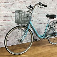  【大人用】整備済中古自転車 ブリヂストン 軽いアルミフレーム 26型カルーサ 水色 <自転車のオオムラ 静岡店>の画像