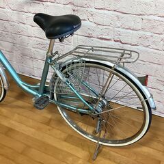  【大人用】整備済中古自転車 ブリヂストン 軽いアルミフレーム 26型カルーサ 水色 <自転車のオオムラ 静岡店>の画像