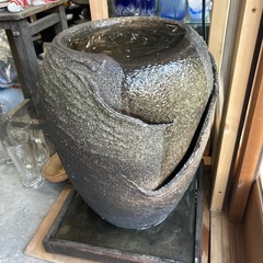 信楽焼　電動つくばい ガーデン　ガーデニング　オブジェ　和風　つくばい