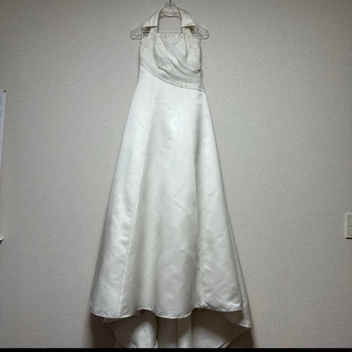 インポートドレス　2way Aライン　サテンウェディングドレス