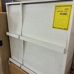 【FU2386】★扉付き収納ラック 木目ホワイト 白 ホワイト ...