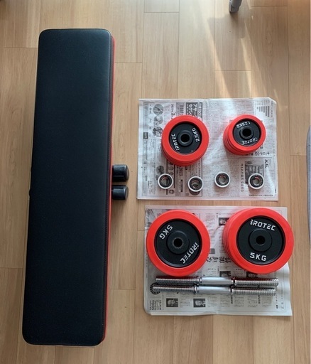 ダンベル60kgとフラットベンチ