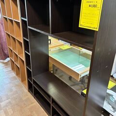 【FU2391】★壁面収納TVボード 茶 収納家具 家具 クリー...