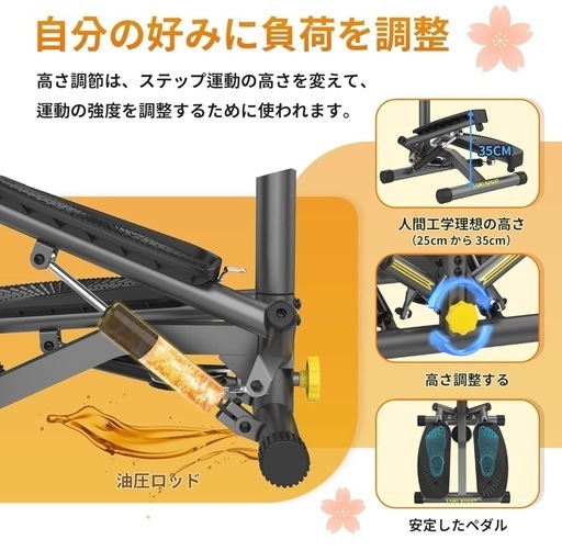 健康ステッパー 足踏み健康器具 負荷調整付き