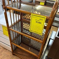 【FU2397】★藤ガラス棚ラック ラック ラタン 家具 収納家...