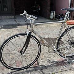 クロモリフレーム　シンプル　シルバー　５４０サイズ　各所ほぼ新品　大きいの画像