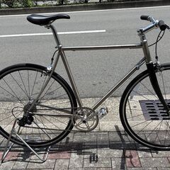 クロモリフレーム　シンプル　シルバー　５４０サイズ　各所ほぼ新品...