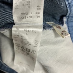 アクシーズファムaxesfemmeサス付ダブルボタンデニムPTブリーチの画像