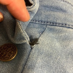 アクシーズファムaxesfemmeサス付ダブルボタンデニムPTブリーチの画像