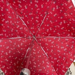 折りたたみ傘（レッド）45センチ　うさぎの袋付きの画像