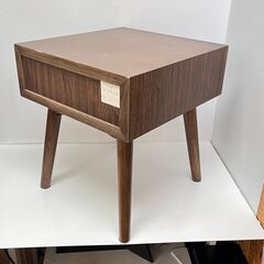 ニトリ Nフィルン 引出し付 サイドテーブル ウォールナット材 横幅40cm奥行42cm高さ45cm 定価24990円★買取帝国 志木店の画像