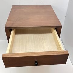 ニトリ Nフィルン 引出し付 サイドテーブル ウォールナット材 横幅40cm奥行42cm高さ45cm 定価24990円★買取帝国 志木店の画像