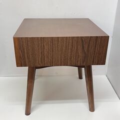 ニトリ Nフィルン 引出し付 サイドテーブル ウォールナット材 横幅40cm奥行42cm高さ45cm 定価24990円★買取帝国 志木店の画像