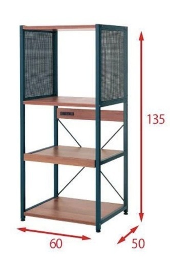 【美品】ベルメゾン 大型レンジ対応レンジ台 ◆ 60×135cm ◆ ◇ 収納 収納用品 レンジラック レンジ台 ラック シェルフ 棚