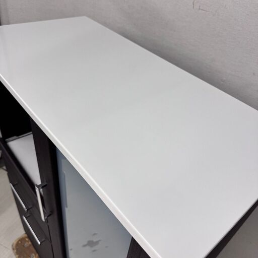  24429  一枚ガラス扉キッチンボード　食器棚　幅80㎝ NITORI   ◆大阪市内・東大阪市他 6,000円以上ご購入で無料配