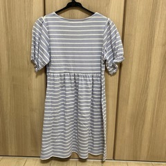 値下げ‼️【1着240円】ボーダー　リボン半袖チュニック　美品の画像