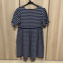 値下げ‼️【1着240円】ボーダー　リボン半袖チュニック　美品の画像
