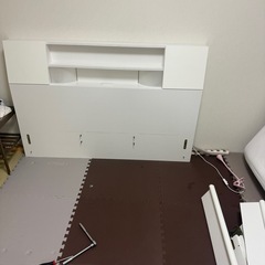 ダブルベッド　フレーム　白　Grazia