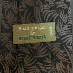 【美品】carven カルバン パリ シルクネクタイ ブラウン 高級感 メンズの画像