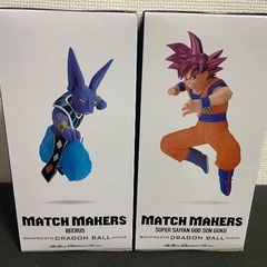 ドラゴンボール超 MATCH MAKERS 超サイヤ人ゴッド孫悟空とビルス2個セットの画像