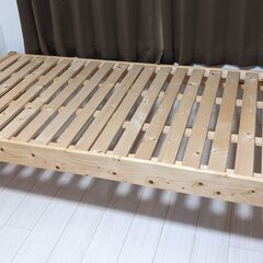 JAJAN ベッドフレーム シングル 耐荷重150kg 天然木 ...