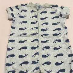 【引取限定】プチバトー くじら ロンパース 6m/67cm（ID34）